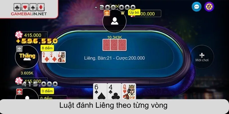 Luật đánh Liêng theo từng vòng